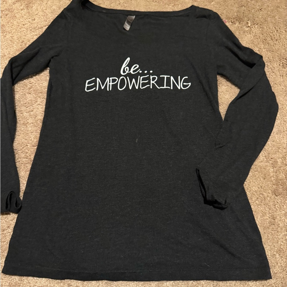 Empowering Black Long Sleeve Top
